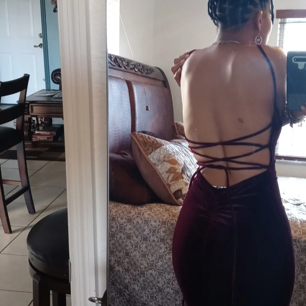 N/A velvet backless